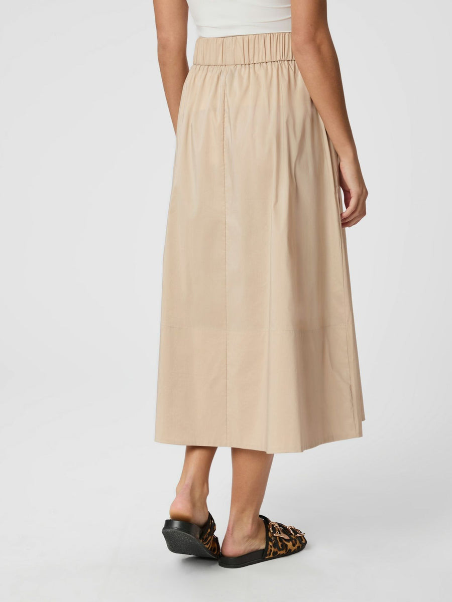 neo noir yara poplin skirt light taupe