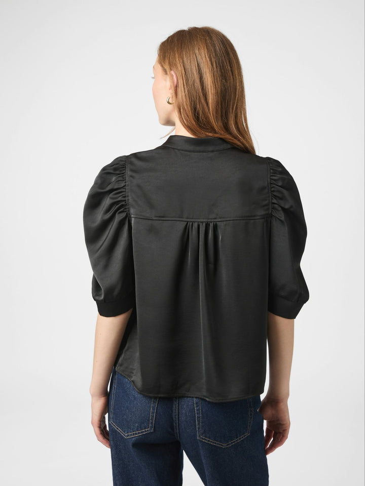 Neo Noir - Roella Heavy Sateen Blouse - Black