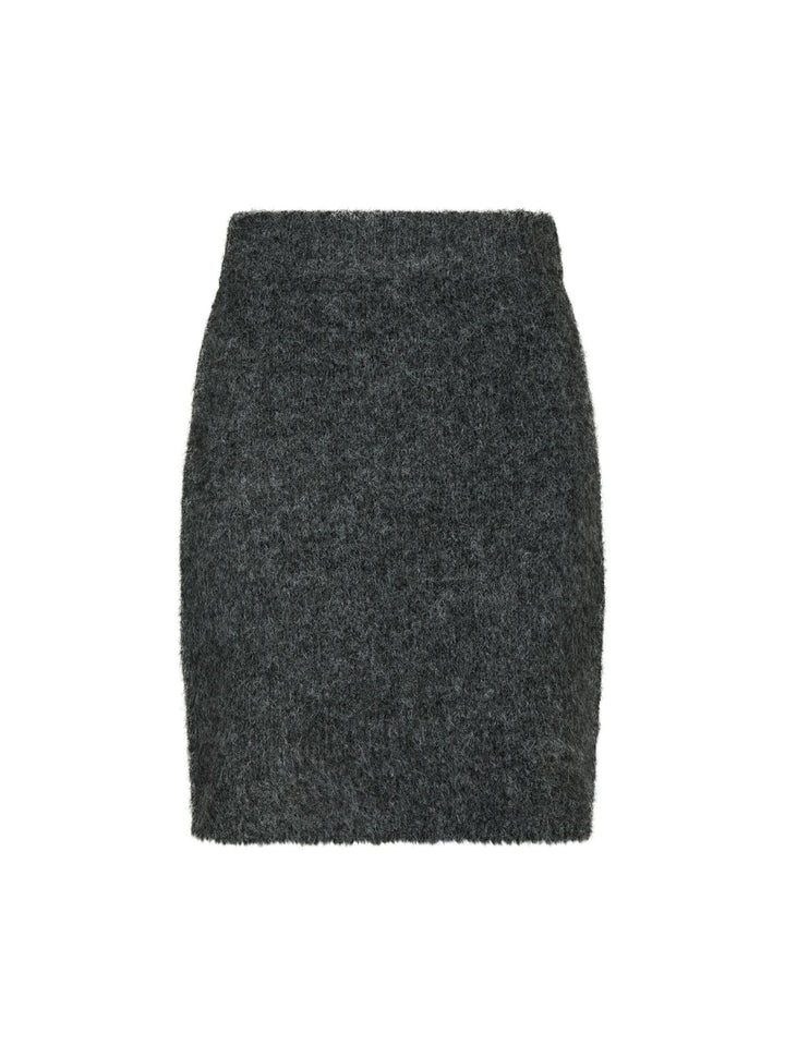Neo Noir - Naria Fluffy Knit Skirt - Antracit