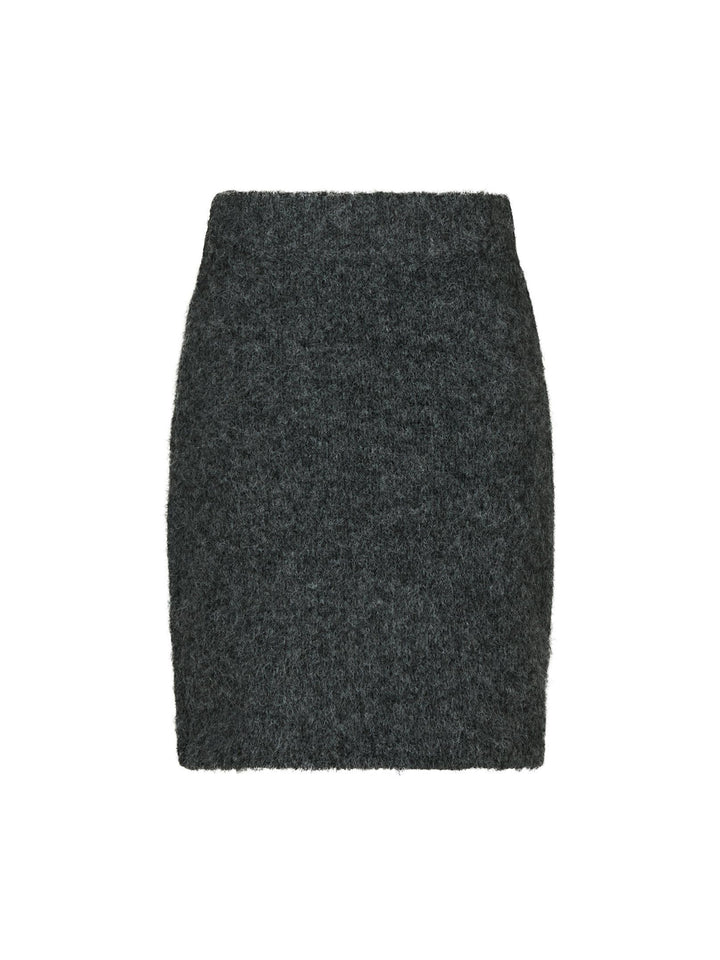 Neo Noir - Naria Fluffy Knit Skirt - Antracit