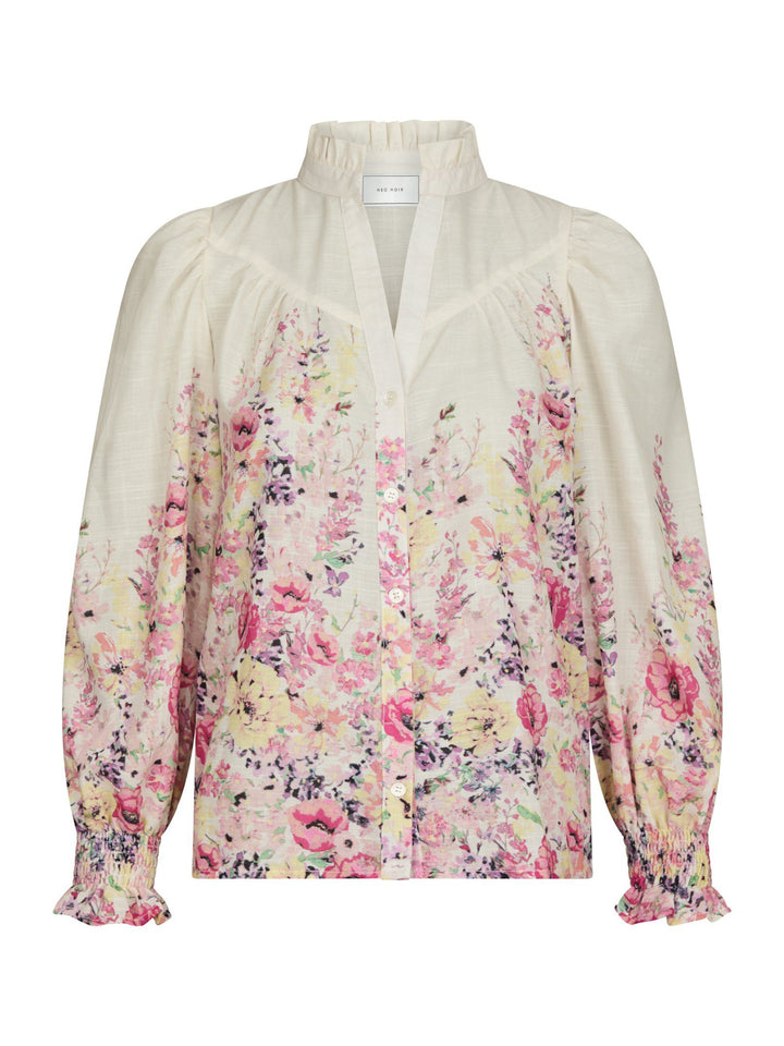 Neo Noir - Calloma Flower Print Blouse - ivory