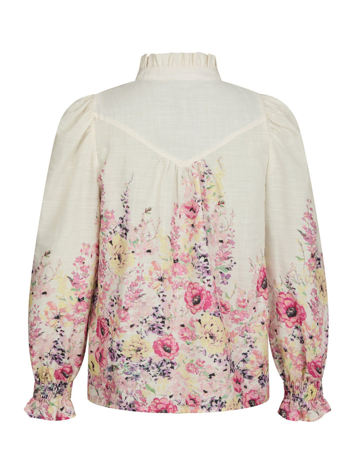 Neo Noir - Calloma Flower Print Blouse - ivory