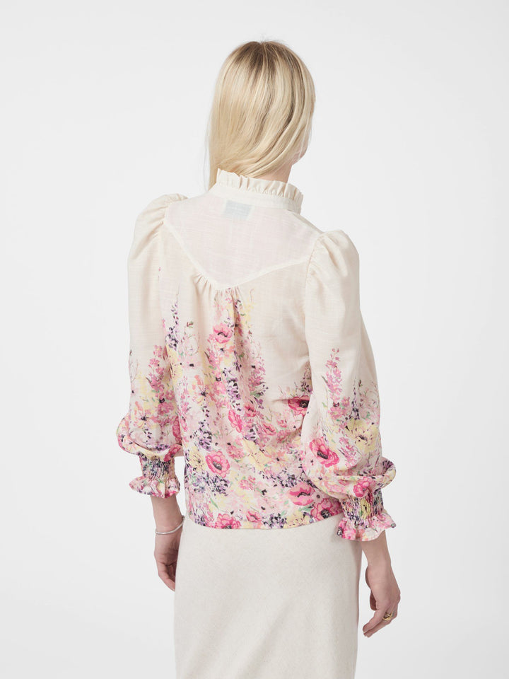 Neo Noir - Calloma Flower Print Blouse - ivory