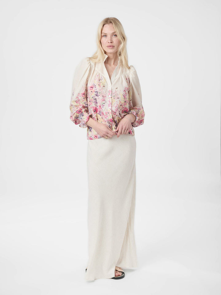 Neo Noir - Calloma Flower Print Blouse - ivory
