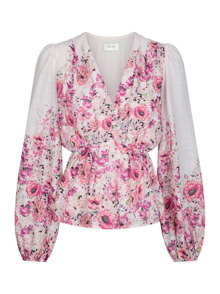 Neo Noir - Fie Flower Print Blouse - Rose - Bestseller!