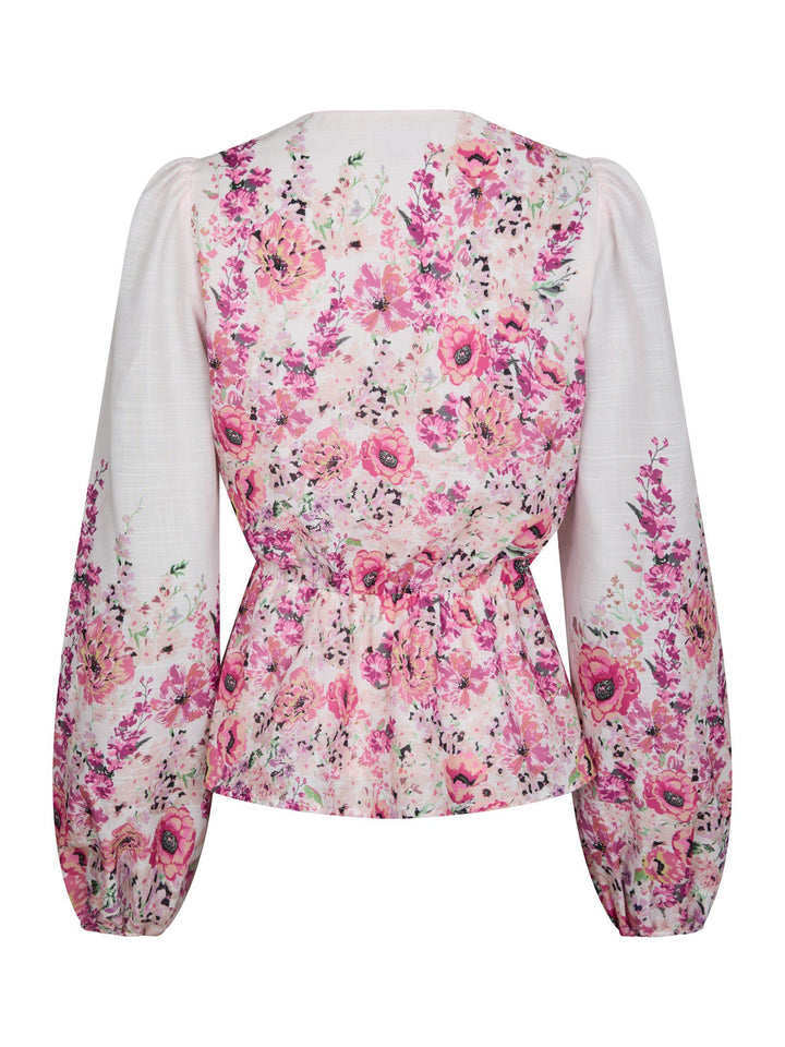 Neo Noir - Fie Flower Print Blouse - Rose - Bestseller!
