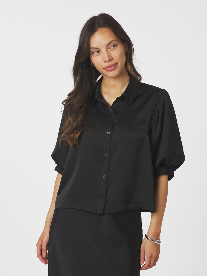 Neo Noir - Etta Heavy Sateen Shirt - Black