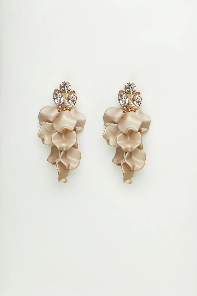 BOW 19 - Leaf Stone earring - Pearl Nougat
