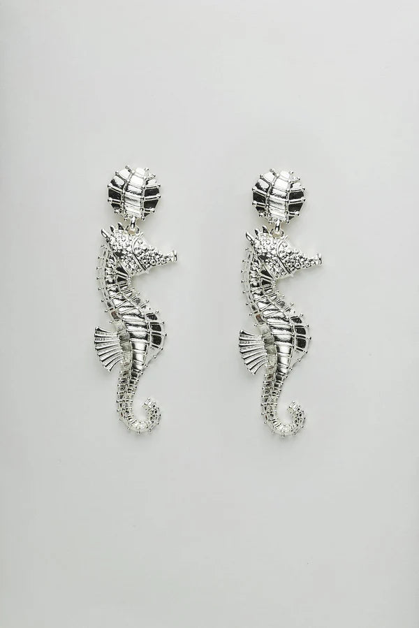 BOW 19 - Seahorse earring - Silver