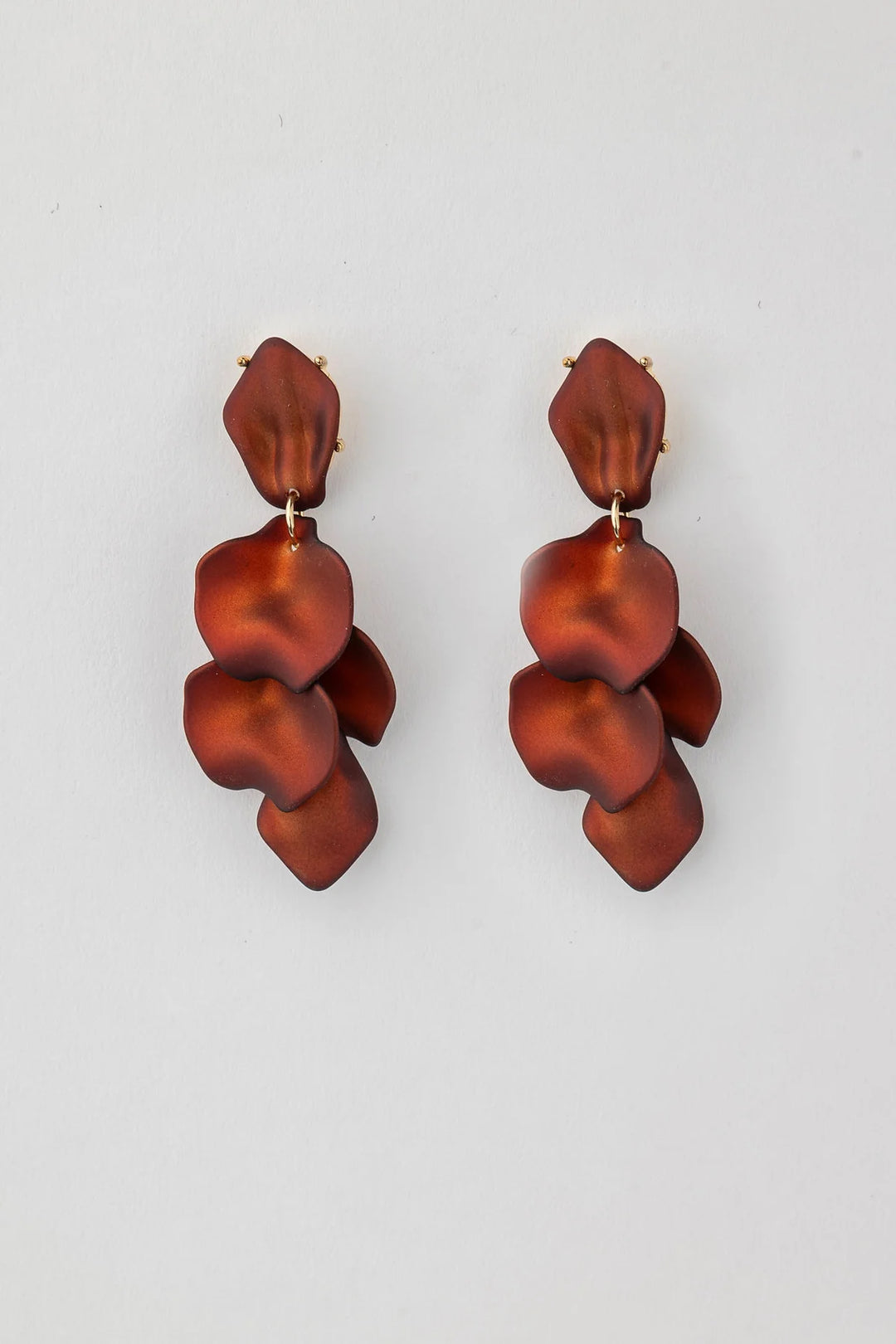 BOW 19 - Leaf earring - Brown Metallic