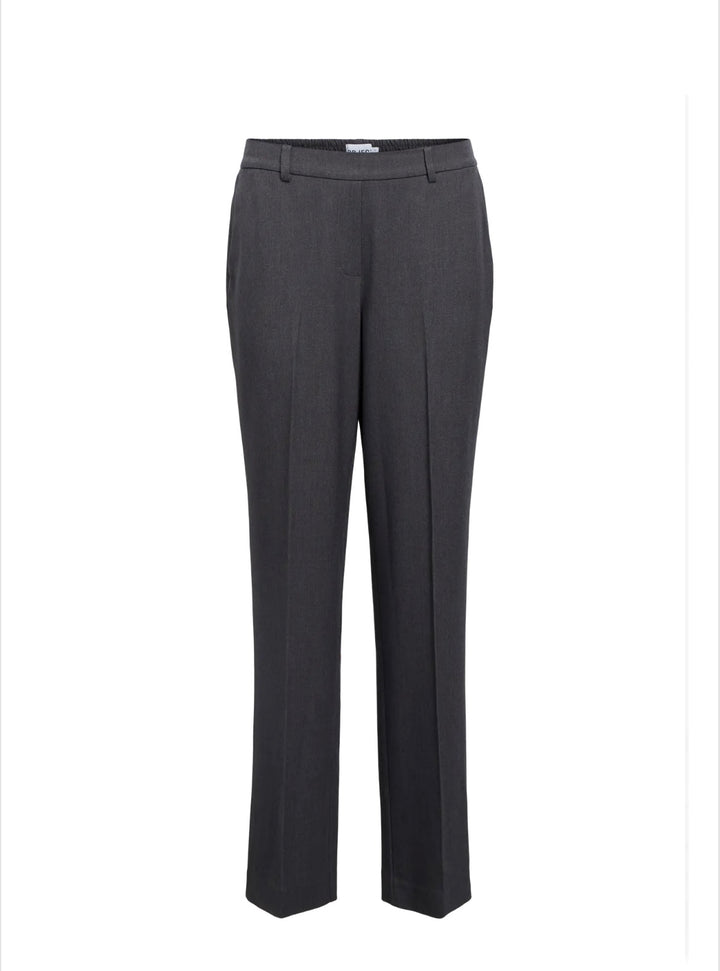 LISA Straight - Suit Pants - Medium Grey Melange
