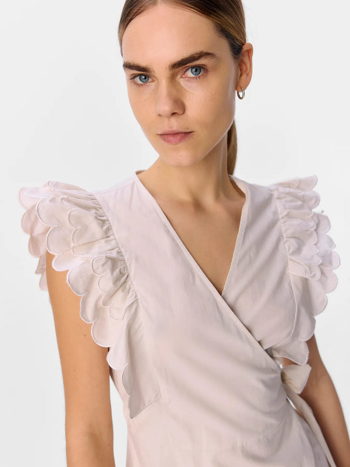 HOPE PAPAYA - Wrap Dress - White Sand