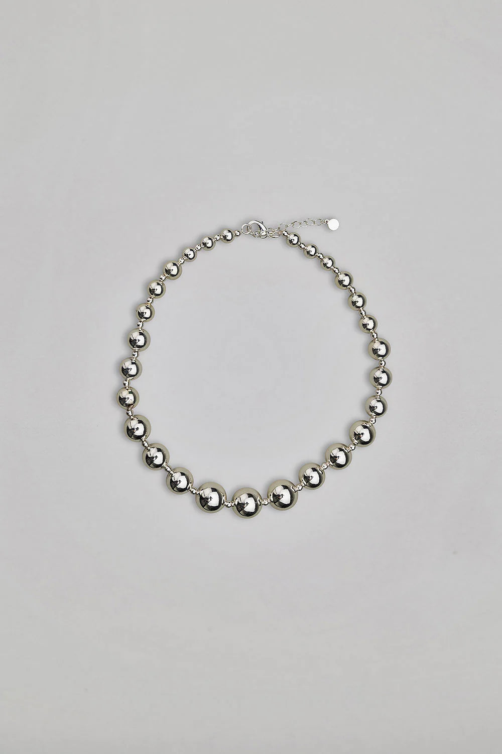 BOW 19 - Bead Necklace - Silver