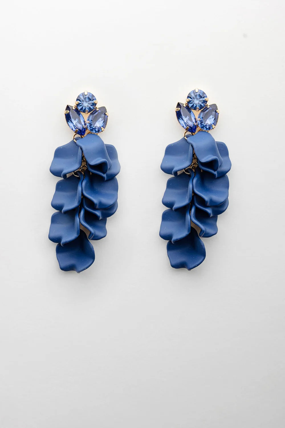 BOW 19 - Leaf Stone earring - Navy