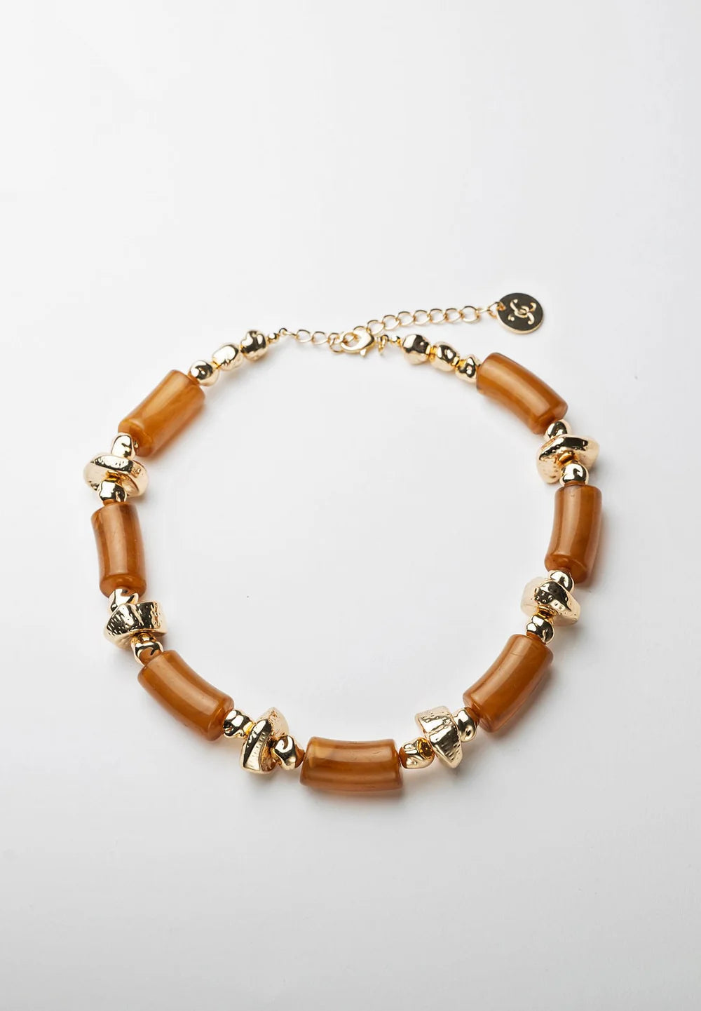 BOW 19 - Luna Bead Necklace - Dark Camel