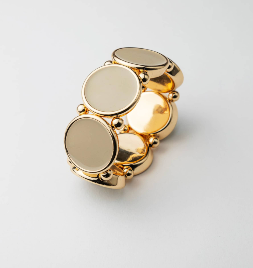 BOW 19 - Ava Elastic Bracelet - Guld/Beige