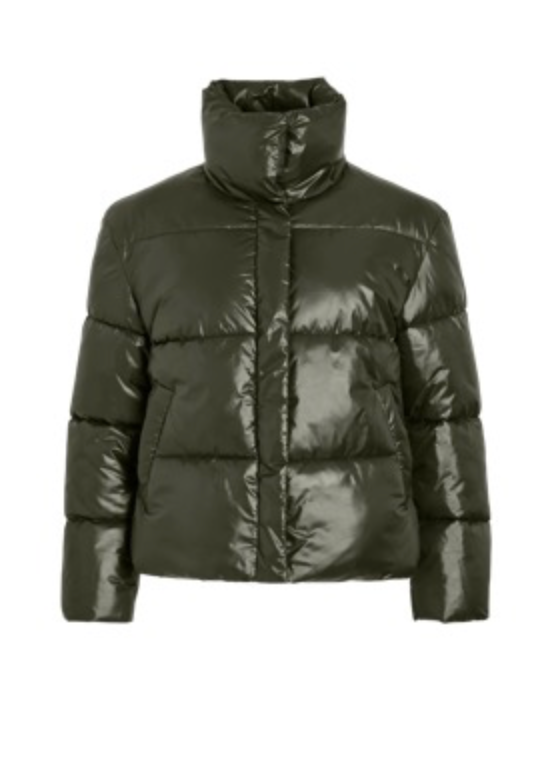 LIDDA - Shinny puffer jacket - Dark green