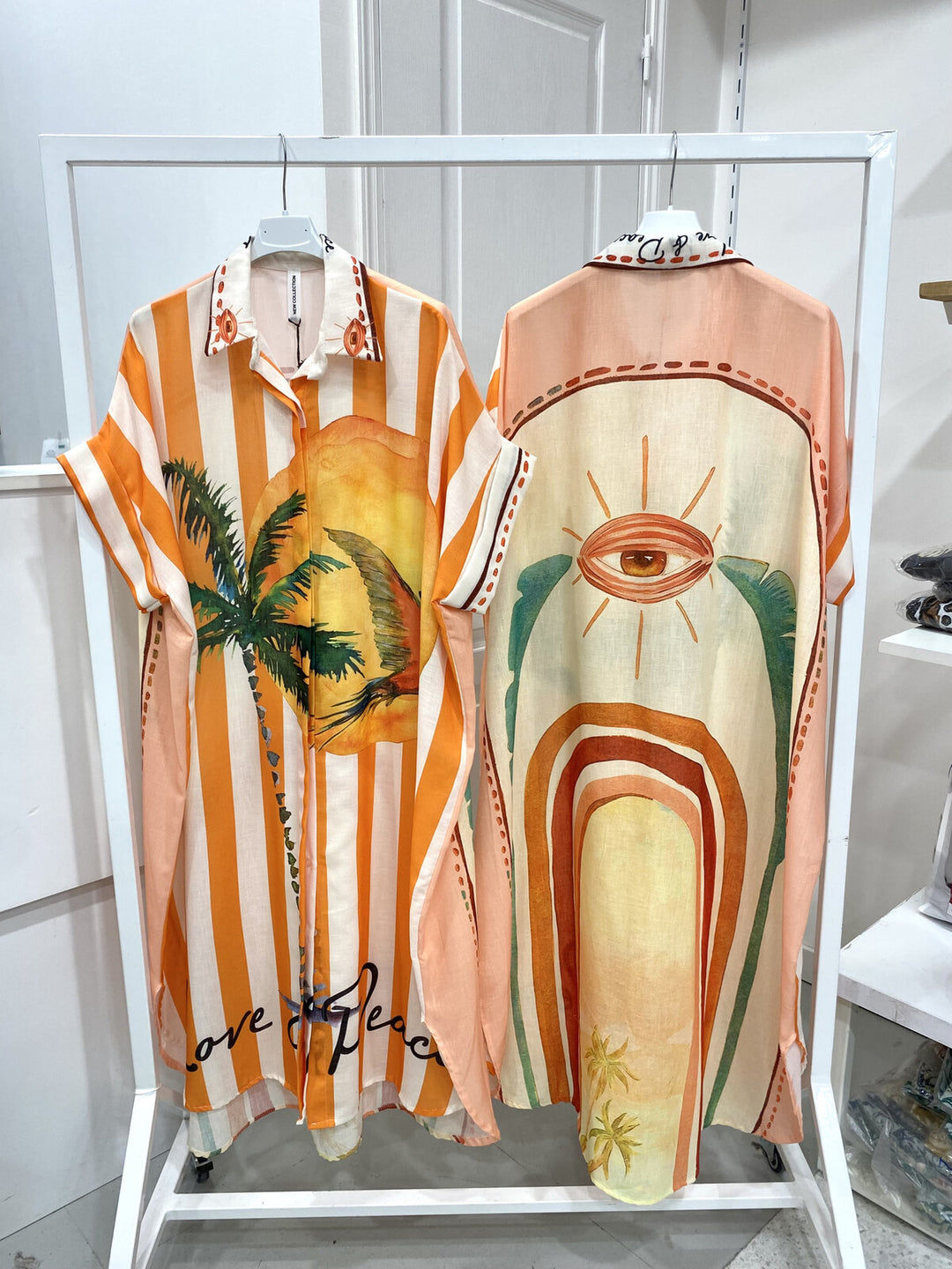 MARBELLA - Lång oversized Skjortklänning