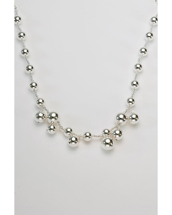 BOW 19 - Bead Multi Necklace - Silver
