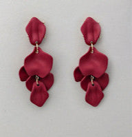 BOW 19 - Leaf earring - Matt Burgundy