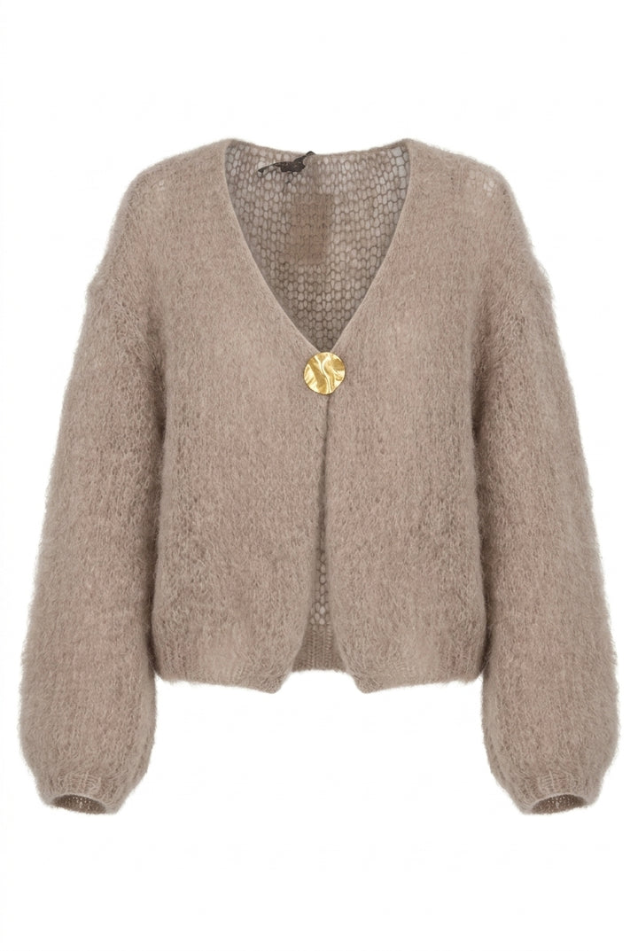 Honey & Haze - Chloé Kid Mohair Cardigan - Taupe