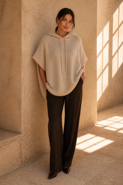 Honey & Haze - Zoé Mohair Hoodie Vest - Beige