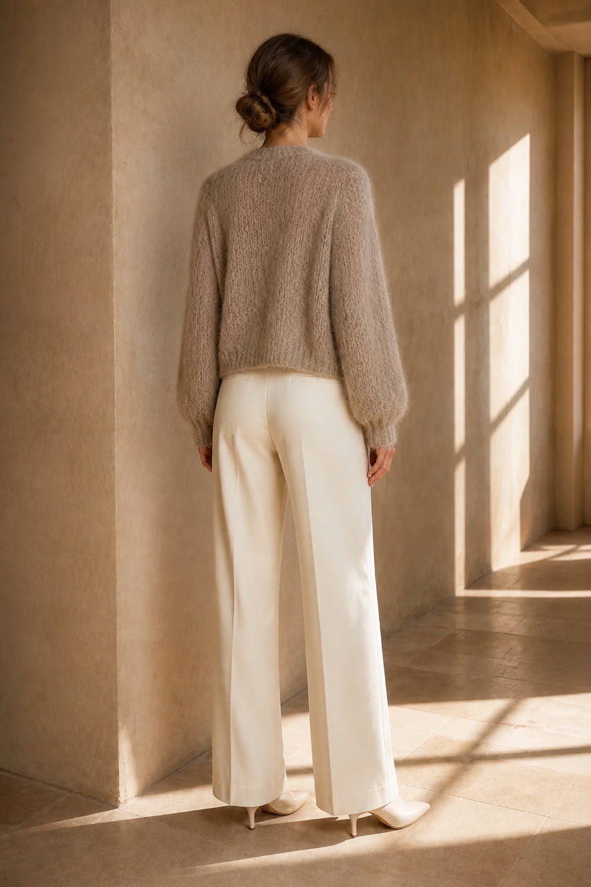 Honey & Haze - Chloé Kid Mohair Cardigan - Taupe