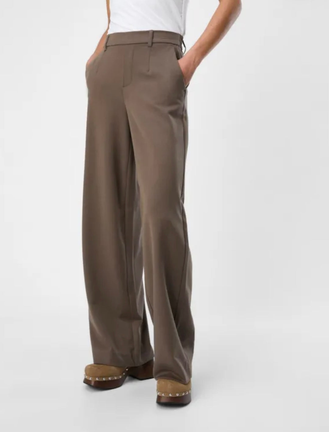 Lisa - Wide Suit Pants - Morel