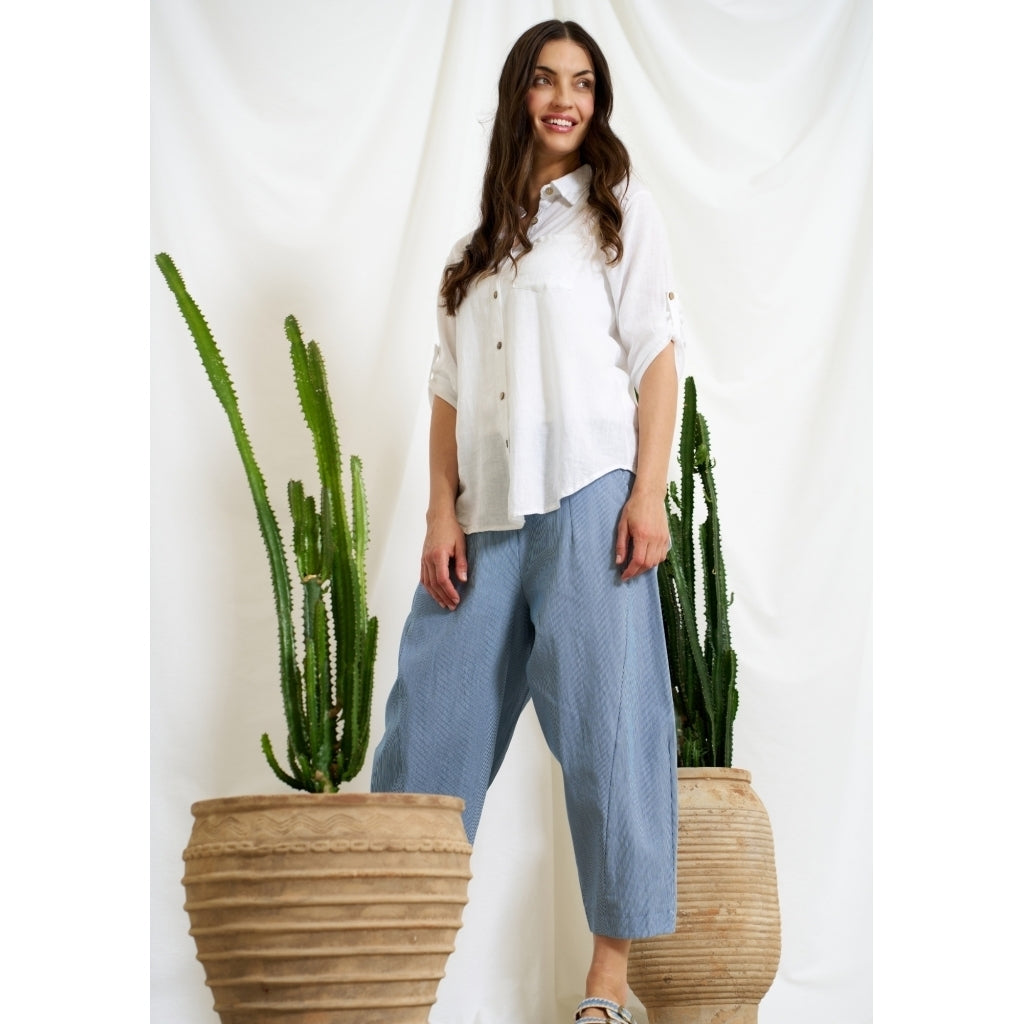 MARTA - Kiara - Linne Shirt - White