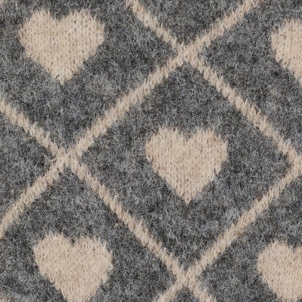 LOVELY - Turtle neck knit heart jumper - Grey/Beige