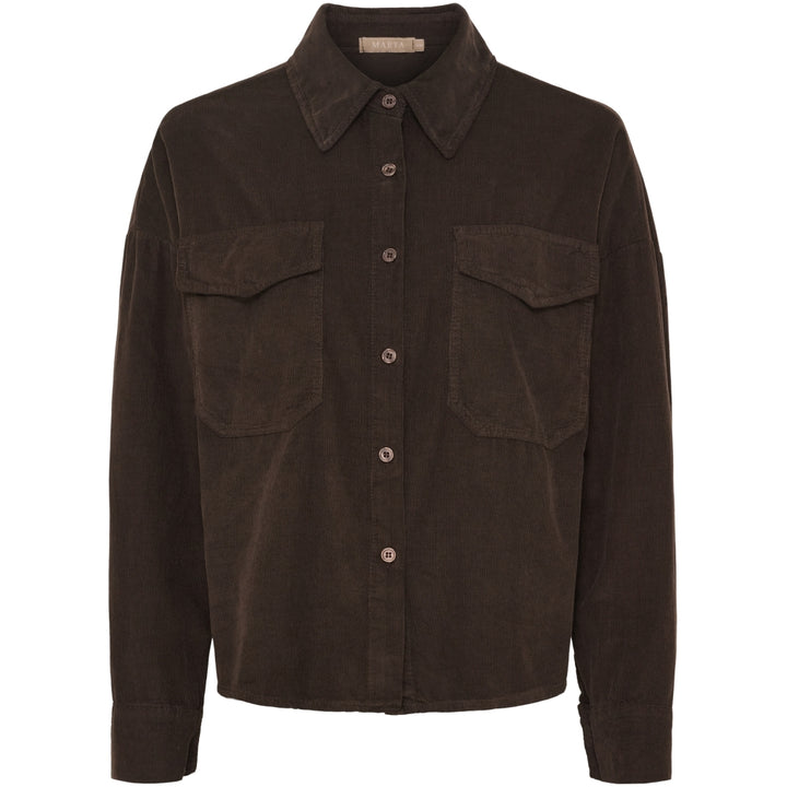BIRDIE - Kort Oversized skjorta - Brown
