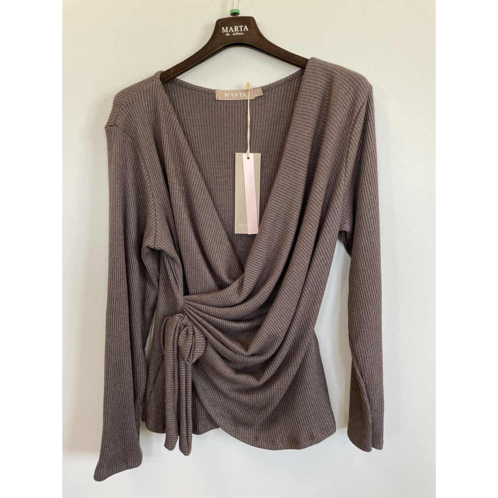MARTA - Talina Knit Top - Brown glitter