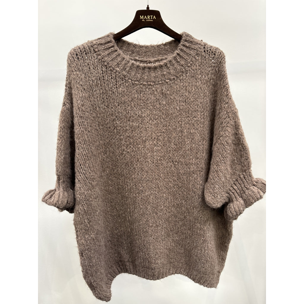 Odette - Knit blouse - Mullvadsbrun