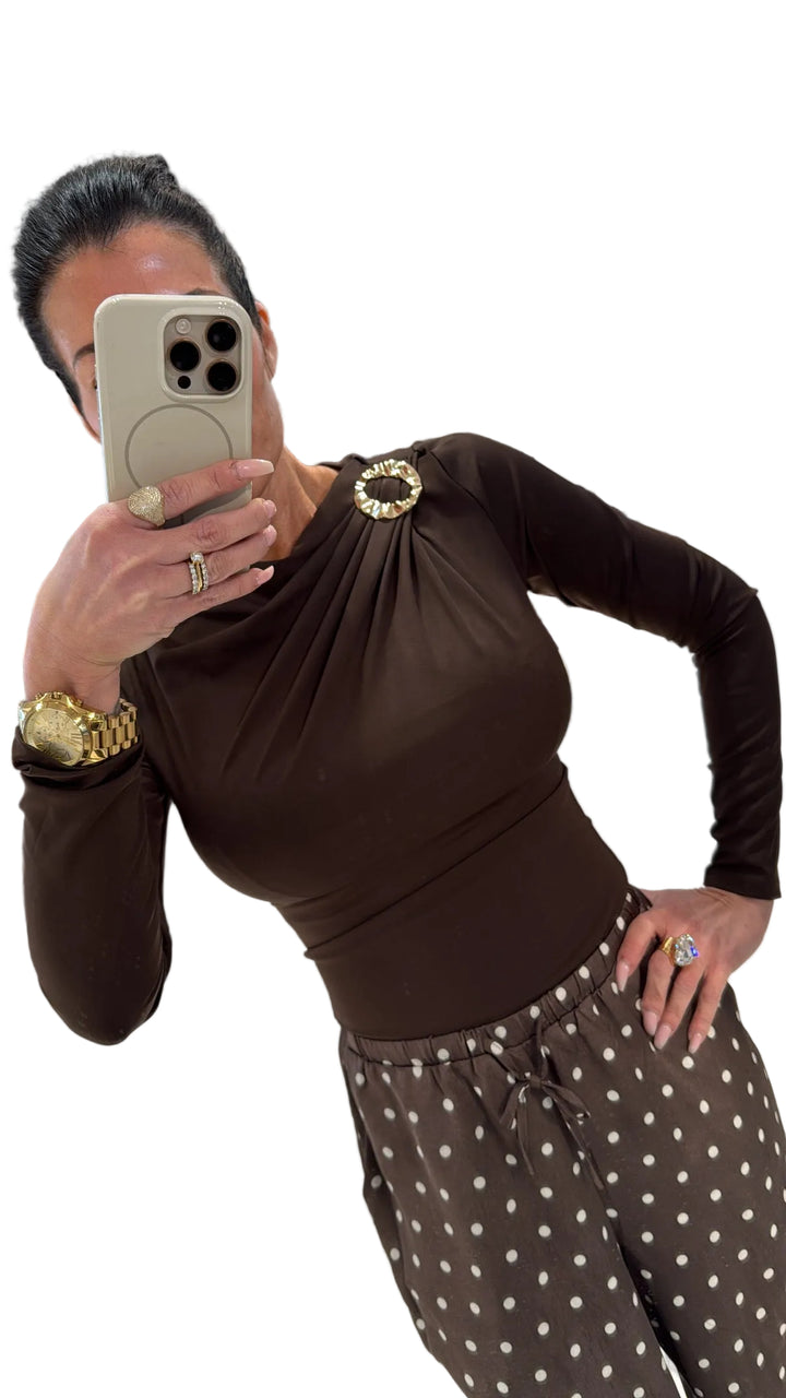 SELECTED BY KABARE - Dessie - Draperad body med guldspänne