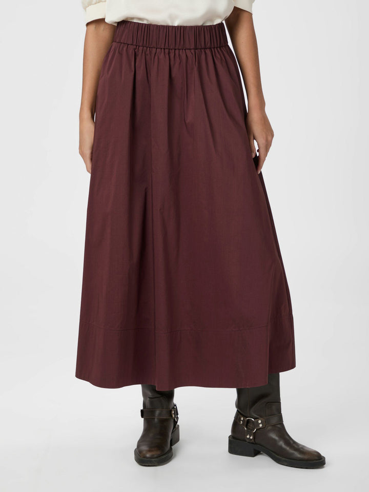 Neo Noir - Yara Poplin Skirt - Burgundy