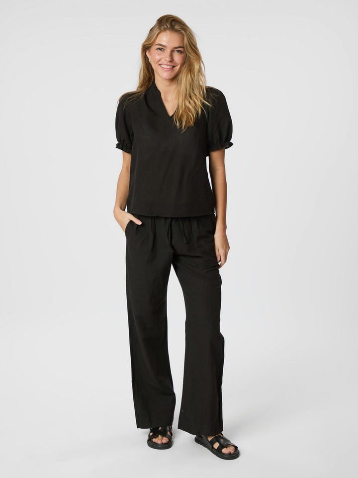 Neo Noir - Odesa Linen Blouse - Black
