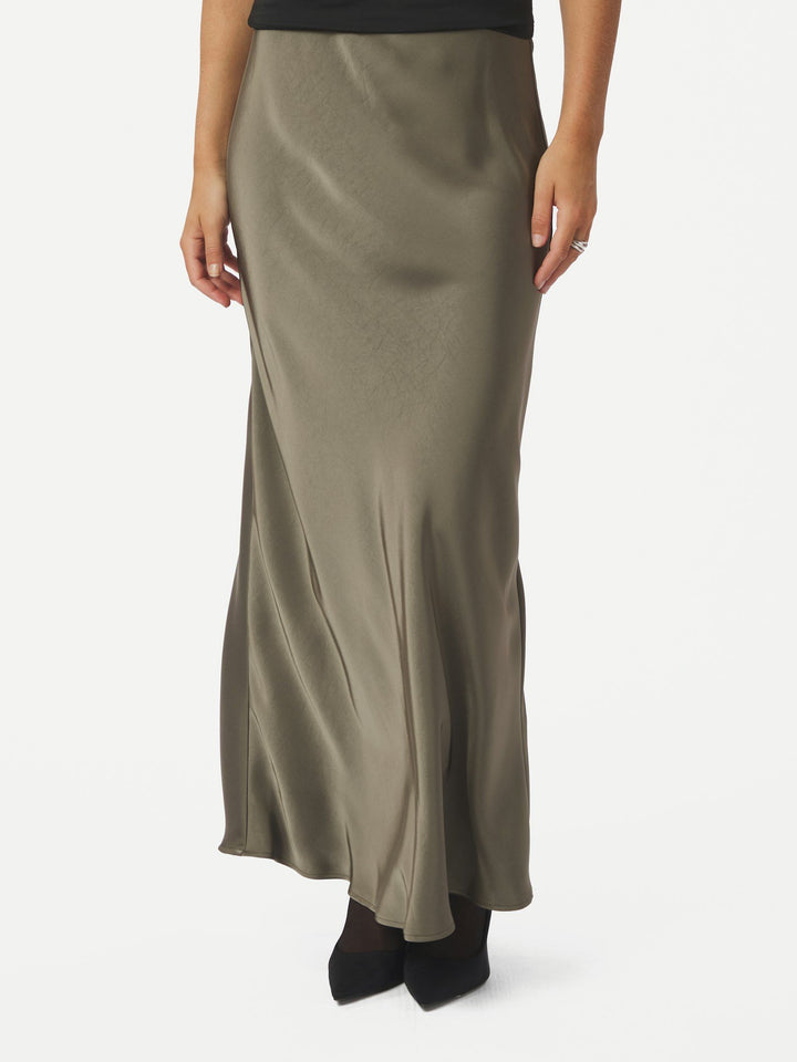 Neo Noir - Vicky Heavy Sateen Skirt - Cold Army