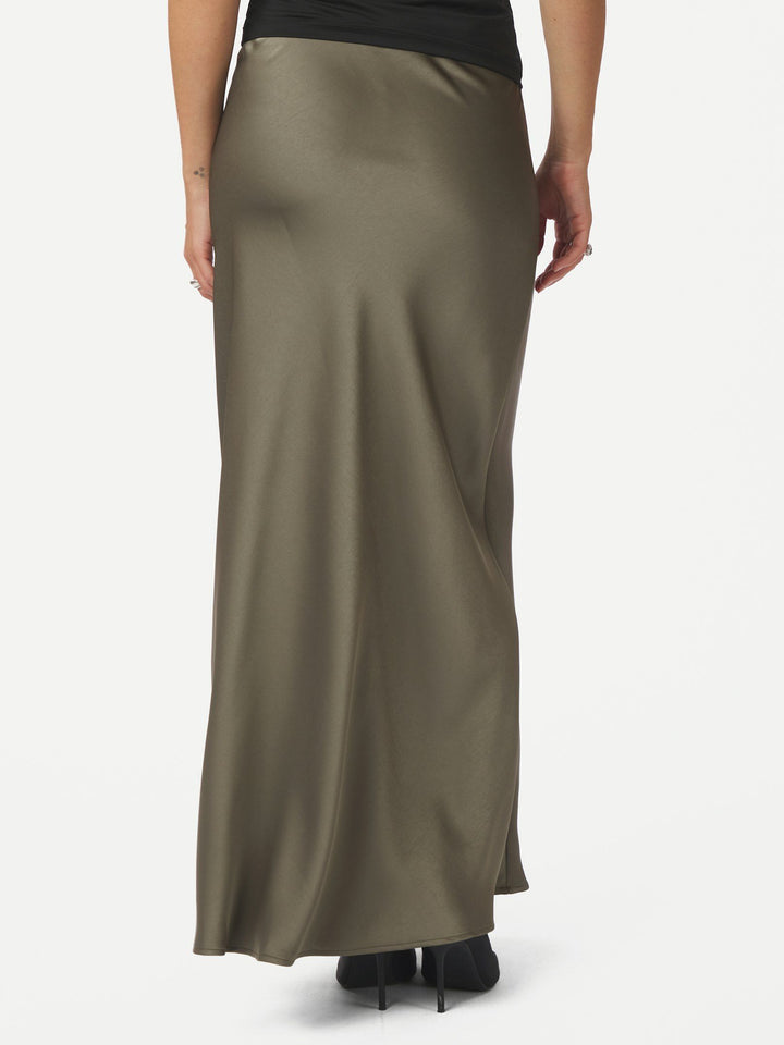Neo Noir - Vicky Heavy Sateen Skirt - Cold Army