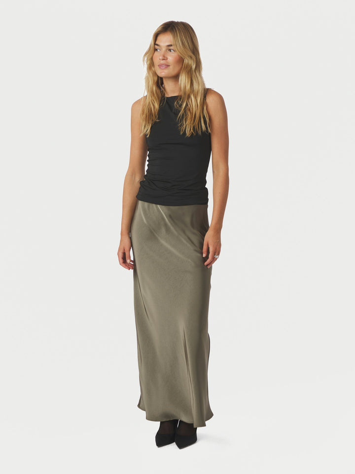 Neo Noir - Vicky Heavy Sateen Skirt - Cold Army