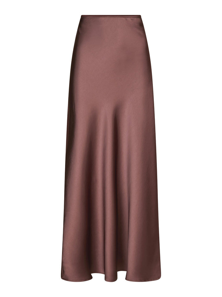 Neo Noir - Vicky Heavy Sateen Skirt - Dark Rose