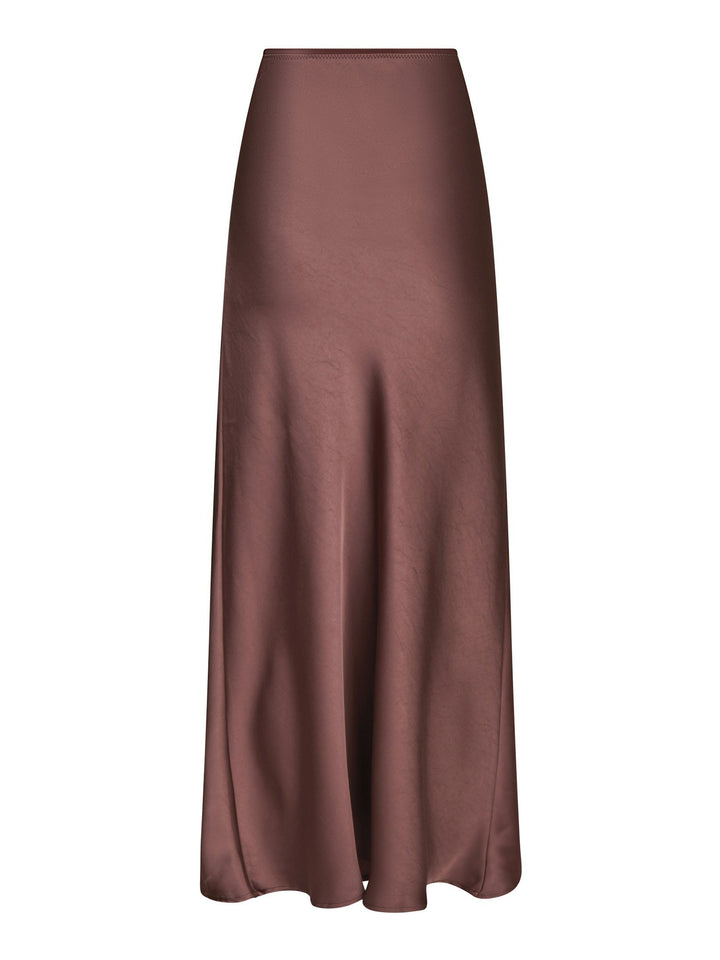 Neo Noir - Vicky Heavy Sateen Skirt - Dark Rose