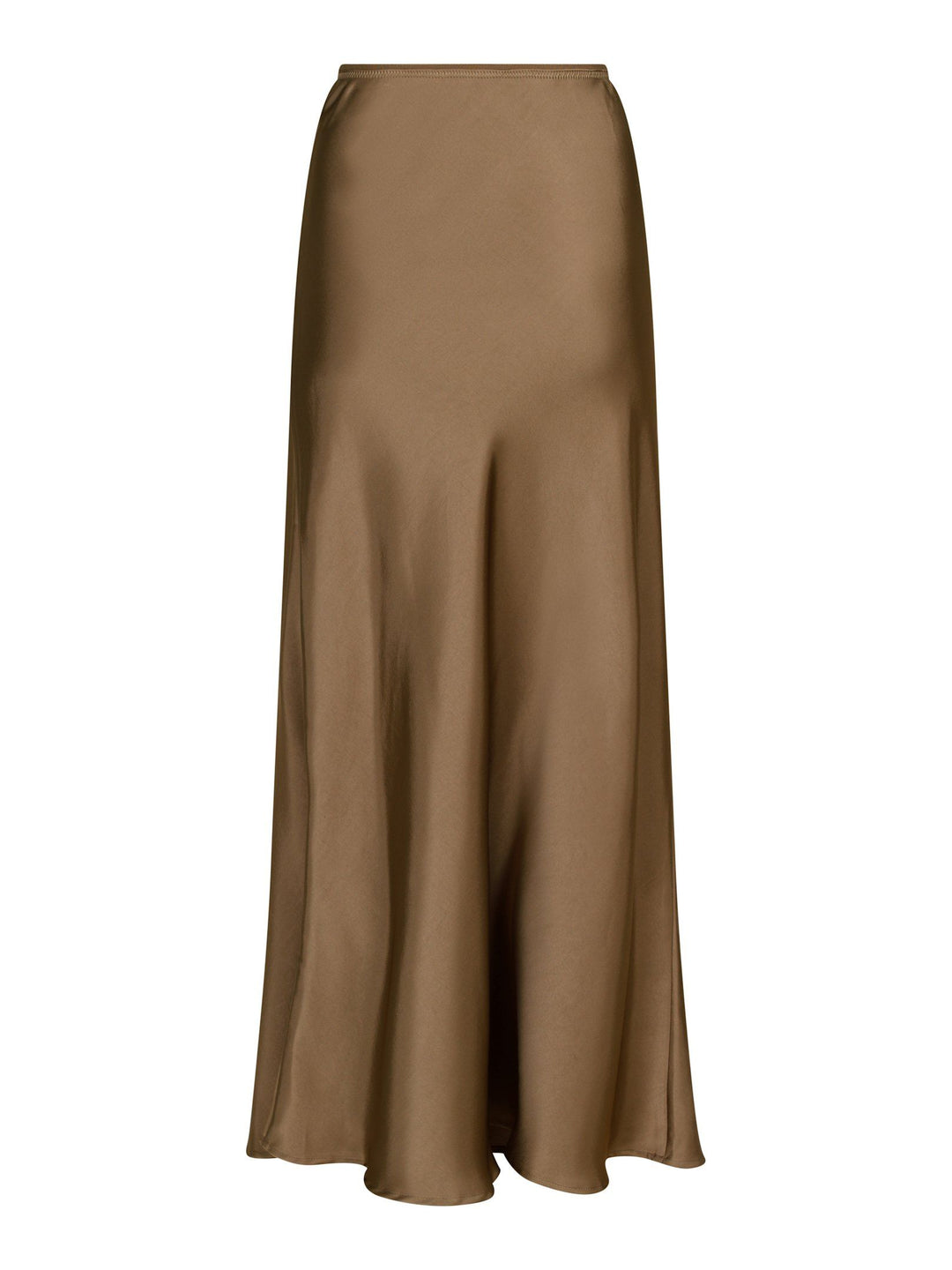 Neo Noir - Vicky Heavy Sateen Skirt - Dark Taupe