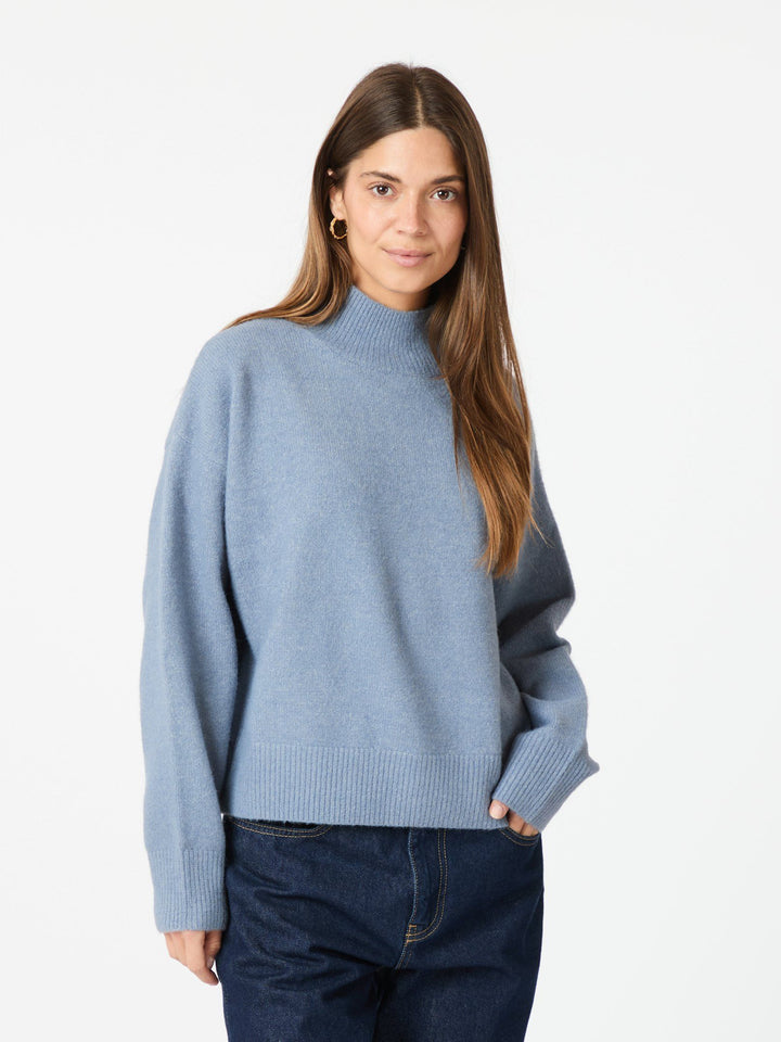 Neo Noir - Paulina Knit Blouse - Smoked Blue