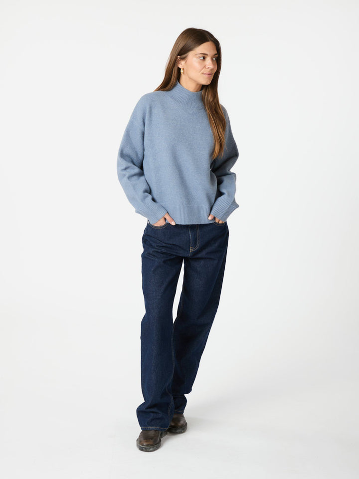Neo Noir - Paulina Knit Blouse - Smoked Blue