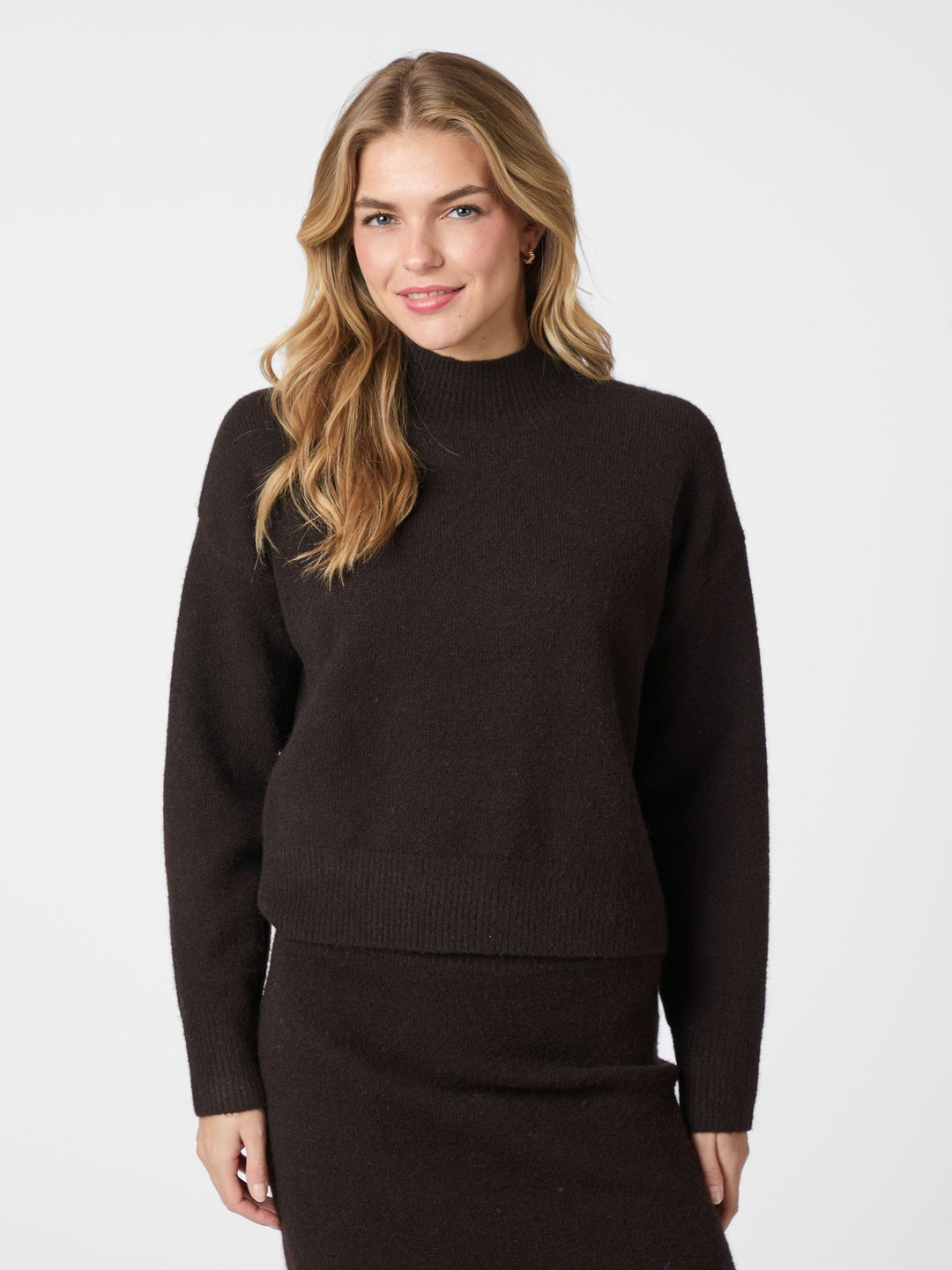Neo Noir - Paulina Knit Blouse - Dark Brown