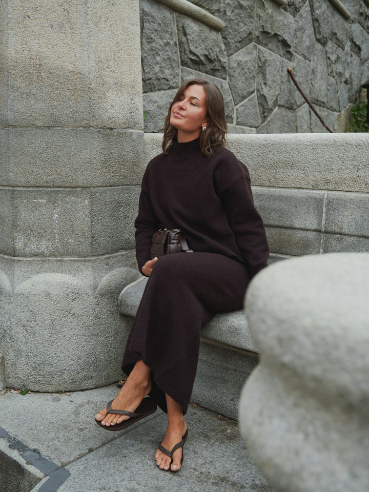 Neo Noir - Paulina Knit Blouse - Dark Brown