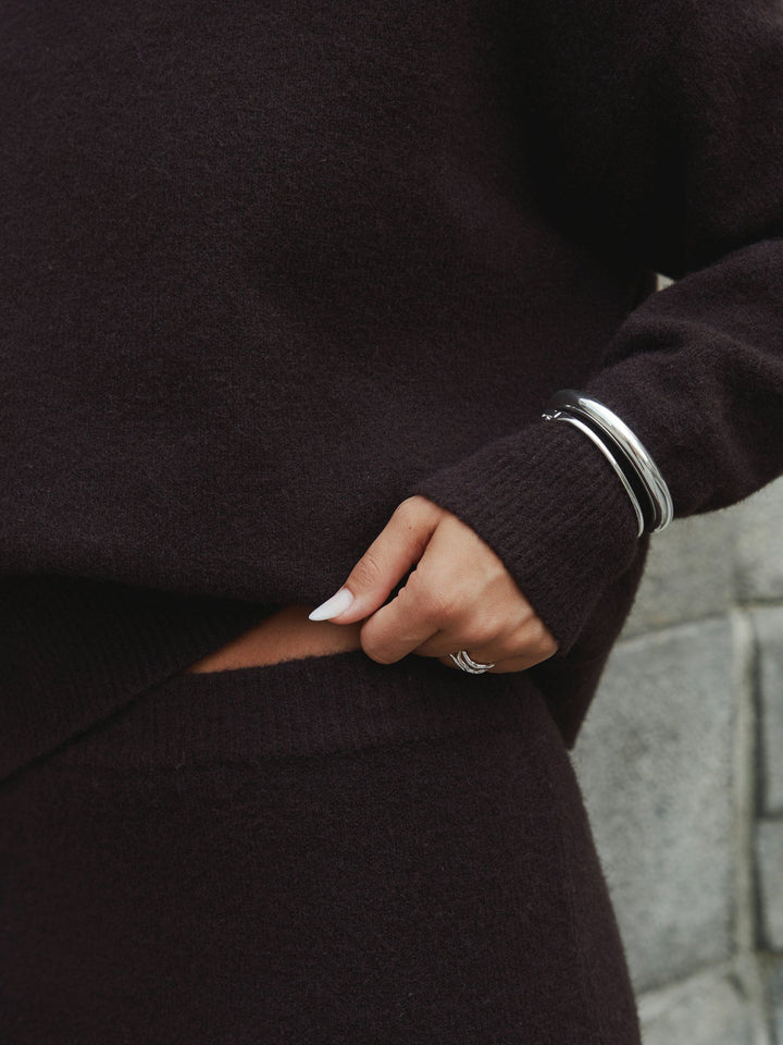 Neo Noir - Paulina Knit Blouse - Dark Brown