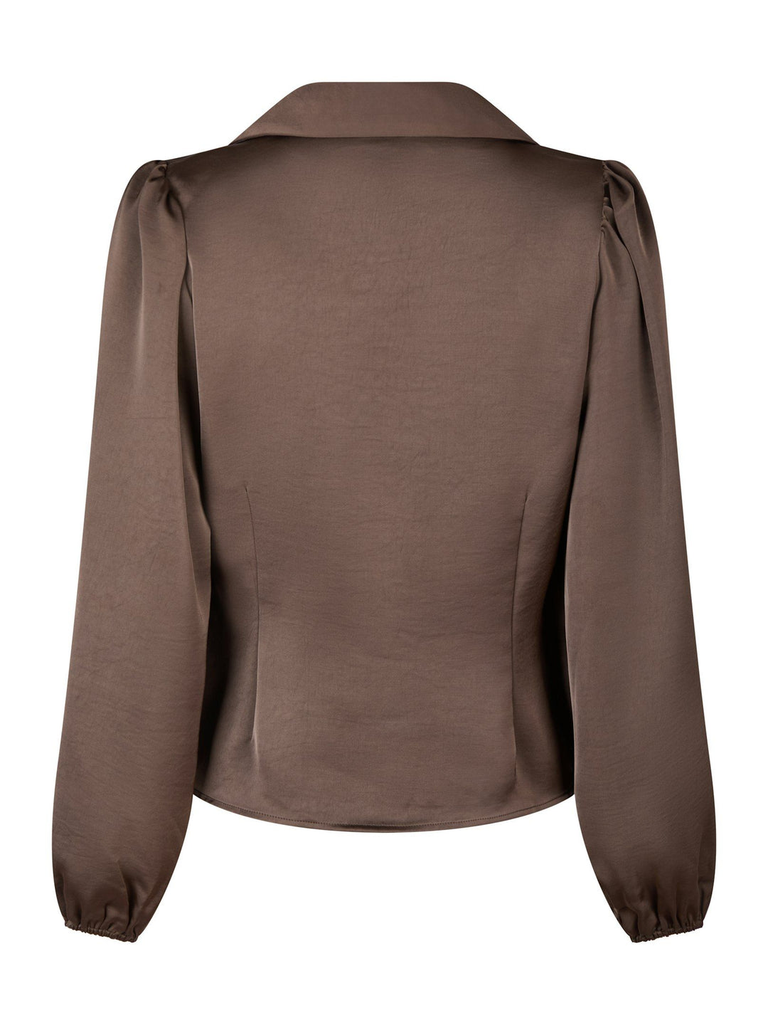 Neo Noir - Mille Heavy Sateen Blouse - Dark Brown