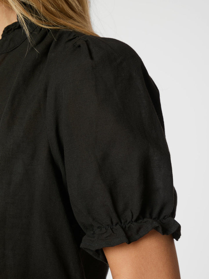 Neo Noir - Odesa Linen Blouse - Black