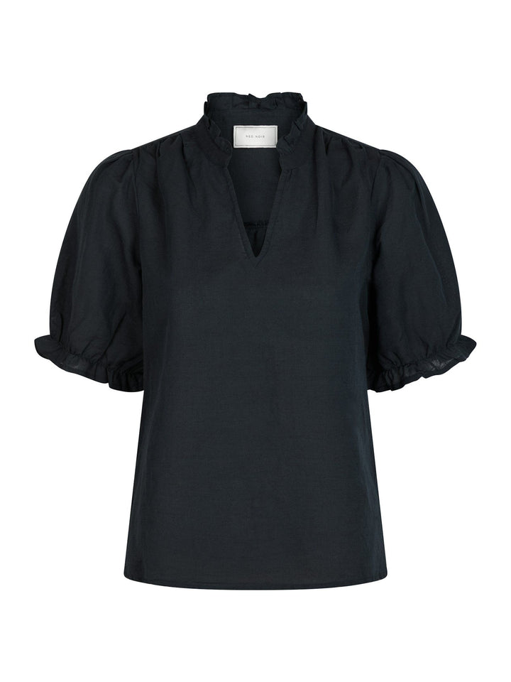 Neo Noir - Odesa Linen Blouse - Navy